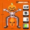 GOOSH Halloween Inflatable 5FT Skull Skeleton Pumpkin Head with Built-in LEDs